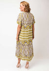 Serafina Collection One Size Paisley Print Tunic Maxi Dress, Green