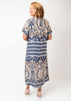 Serafina Collection One Size Paisley Print Tunic Maxi Dress, Navy
