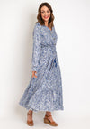 Serafina Collection One Size Drawstring Waist Maxi Dress, Blue
