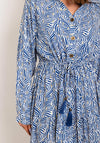 Serafina Collection One Size Drawstring Waist Maxi Dress, Blue