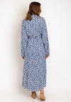 Serafina Collection One Size Drawstring Waist Maxi Dress, Blue