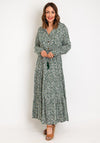 Serafina Collection One Size Drawstring Waist Maxi Dress, Green