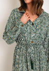 Serafina Collection One Size Drawstring Waist Maxi Dress, Green