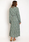 Serafina Collection One Size Drawstring Waist Maxi Dress, Green