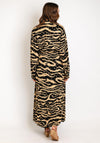 Serafina Collection One Size Drawstring Waist Maxi Dress, Black & Gold