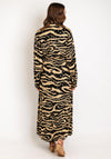Serafina Collection One Size Drawstring Waist Maxi Dress, Black & Gold