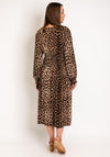 Serafina Collection One Size Leopard Prin Midi Dress, Brown