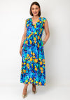 Serafina Collection One Size Watercolour Print Midi Dress, Blue Multi