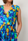 Serafina Collection One Size Watercolour Print Midi Dress, Blue Multi