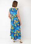 Serafina Collection One Size Watercolour Print Midi Dress, Blue Multi