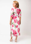 Serafina Collection One Size Floral V Neck Belted Dress, Pink