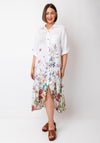 Serafina Collection One Size Floral Print Shirt Dress, White Multi