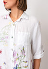 Serafina Collection One Size Floral Print Shirt Dress, White Multi