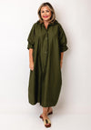 Serafina Collection One Size Cotton Shirt Dress, Khaki