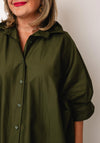 Serafina Collection One Size Cotton Shirt Dress, Khaki