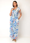 Serafina Collection One Size Floral Print Maxi Dress, Blue Multi