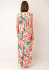 Serafina Collection One Size Floral Print Maxi Dress, Coral Multi