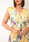 Serafina Collection One Size Floral Print Maxi Dress, Yellow Multi