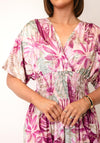 Serafina Collection One Size Floral Print Maxi Dress, Pink Multi