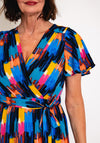 Serafina Collection Printed Long Wrap Dress, Blue Multi