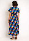 Serafina Collection Printed Long Wrap Dress, Blue Multi