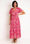 Serafina Collection Animal Print Wrap Dress, Pink
