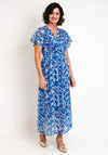 Serafina Collection Abstract Print Wrap Dress, Blue
