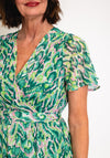 Serafina Collection Abstract Print Wrap Dress, Green