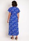 Serafina Collection Abstract Print Long Wrap Dress, Blue