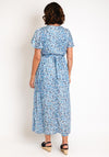 Serafina Collection Blurred Print Wrap Dress, Blue