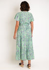 Serafina Collection Printed Belted Long Wrap Dress, Green