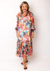 Serafina Collection Chiffon Long Sleeve Midi Dress, Multi