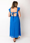 Serafina Collection Broderie Lace Tie Back Midi Dress, Blue