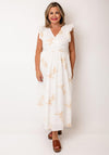 Serafina Collection Gold Embroidered Cotton Dress, White