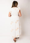 Serafina Collection Gold Embroidered Cotton Dress, White