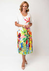 Serafina Collection One Size Tropical Print T-Shirt Dress, White Multi
