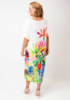 Serafina Collection One Size Tropical Print T-Shirt Dress, White Multi