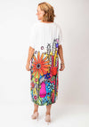 Serafina Collection One Size Vibrant Floral Print T-Shirt Dress, White Multi