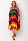 Serafina Collection One Size Wavy Print Shirt Dress, Multi Coloured