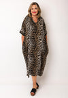 Serafina Collection One Size Leopard Beaded Back Dress, Brown