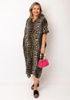 Serafina Collection One Size Leopard Beaded Back Dress, Brown
