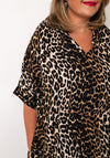 Serafina Collection One Size Leopard Beaded Back Dress, Brown