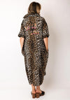 Serafina Collection One Size Leopard Beaded Back Dress, Brown