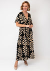 Serafina Collection Leaf Print Maxi Dress, Black