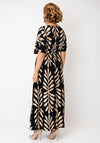 Serafina Collection Leaf Print Maxi Dress, Black