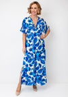 Serafina Collection Leaf Print Maxi Dress, Blue