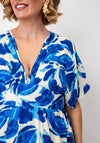 Serafina Collection Leaf Print Maxi Dress, Blue