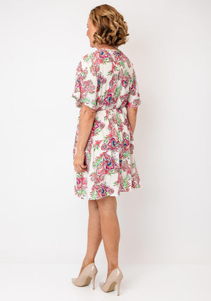 Serafina Collection Floral Print Mini Dress, Pink
