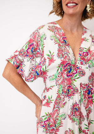 Serafina Collection Floral Print Mini Dress, Pink
