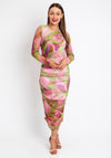 The Sofia Collection Printed Mesh Maxi Dress, Pink Multi